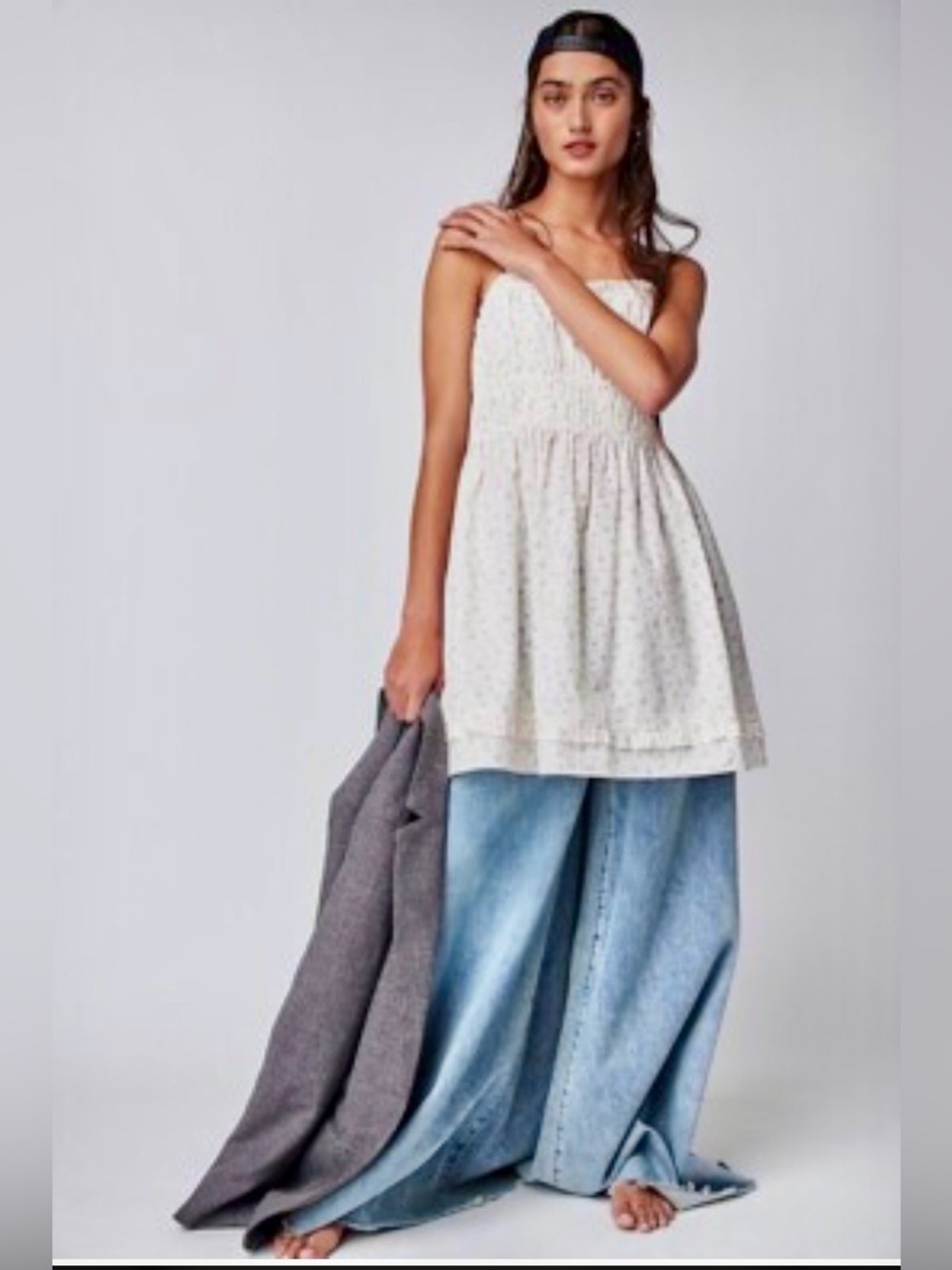FREE PEOPLE Smocked Cherry Mini Dress